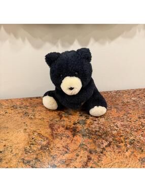 Vintage Hallmark Heartline Black Bear Plush Toy Stuffed